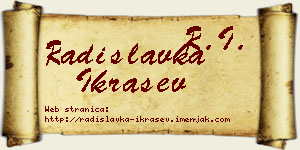 Radislavka Ikrašev vizit kartica